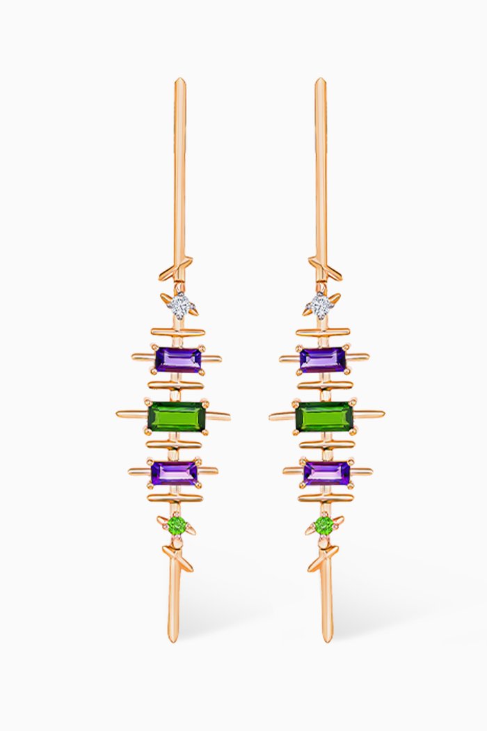 

Fireworks Fiesta Precious Gemstone Earrings in 18kt Rose Gold