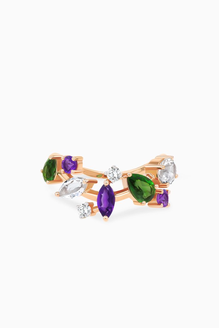 

Fireworks Fiesta Precious Gemstone Ring in 18kt Rose Gold