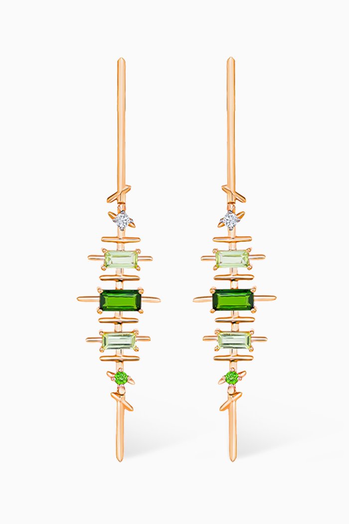 

Fireworks Fiesta Precious Gemstone Earrings in 18kt Rose Gold