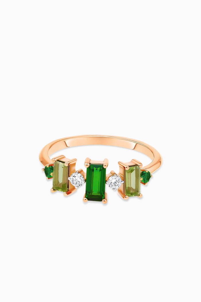 Fireworks Fiesta Precious Gemstone Ring in 18kt Rose Gold