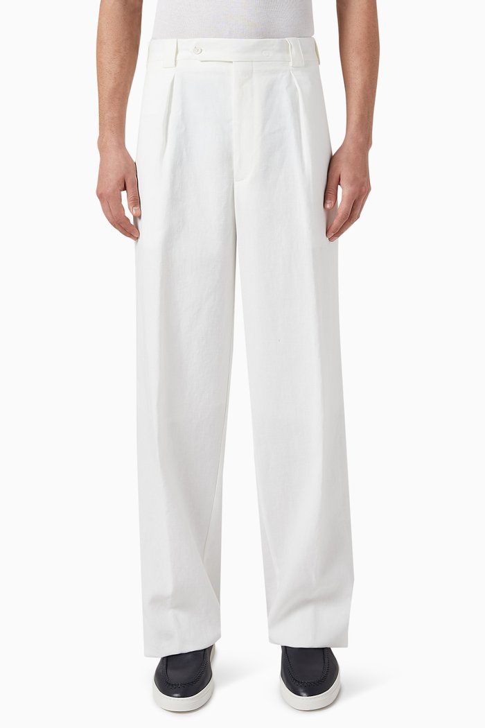 

Pleated Trousers in Linen, White
