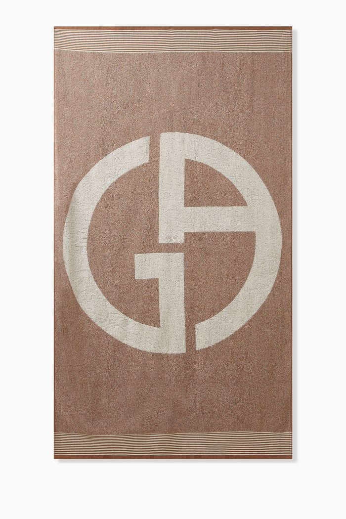 

Logo Beach Towel in Cotton Terry, Neutral
