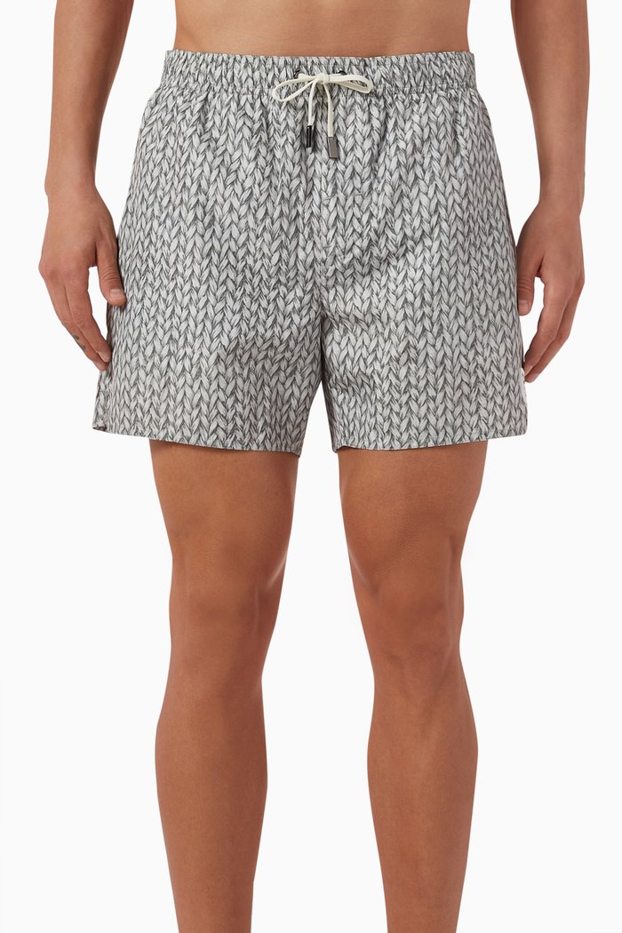 

Bamboo Fantasy Print Swim Shorts in Nylon, Neutral
