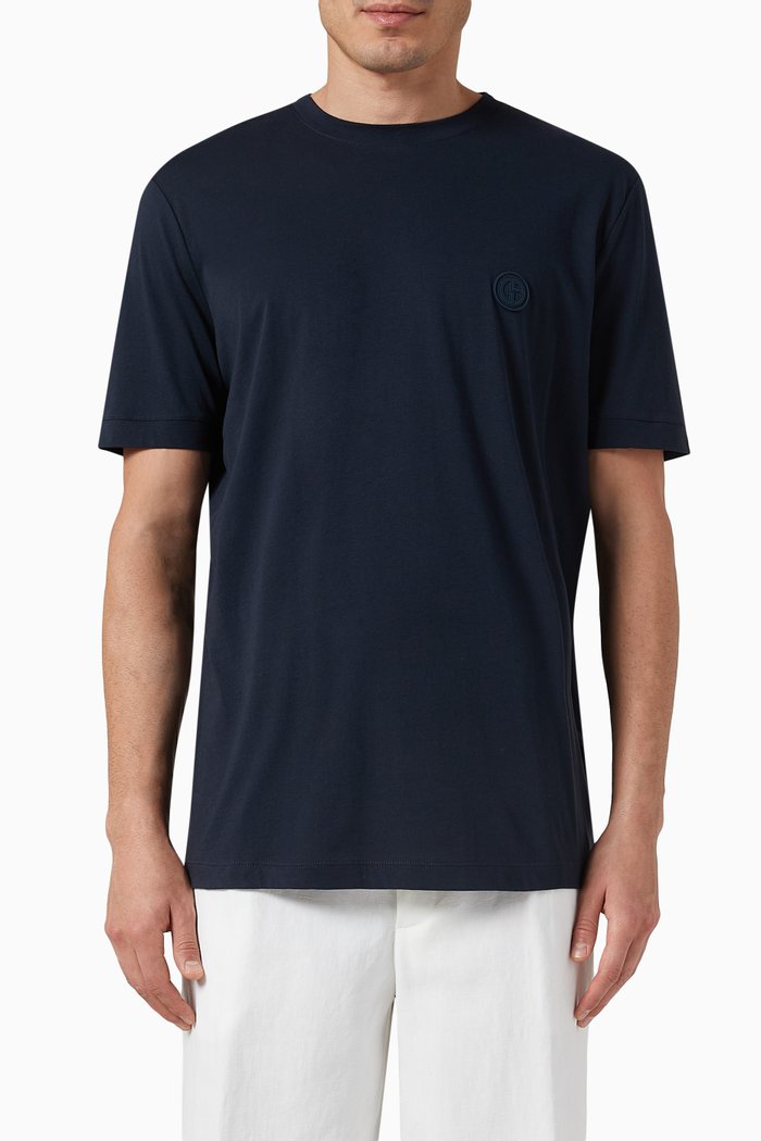 

Borgonuovo 11 Logo T-shirt in Cotton, Blue