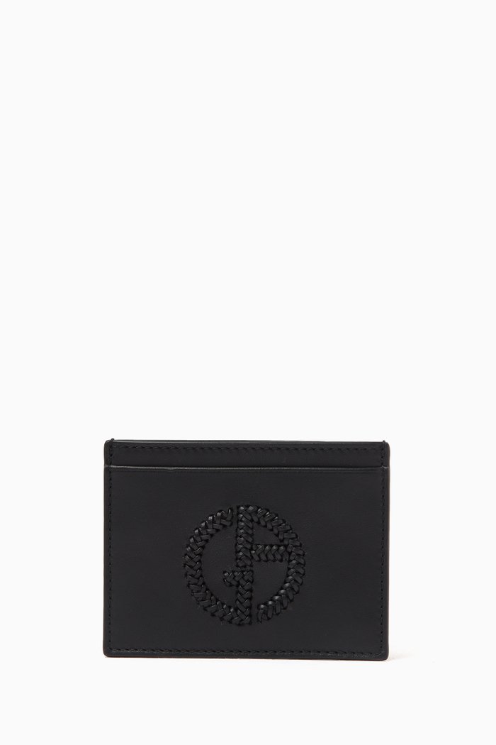 

Logo Card Holder in Nappa Leather, Black