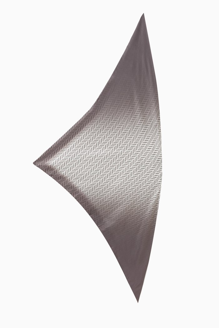 

Geometric-print Scarf in Silk, Grey