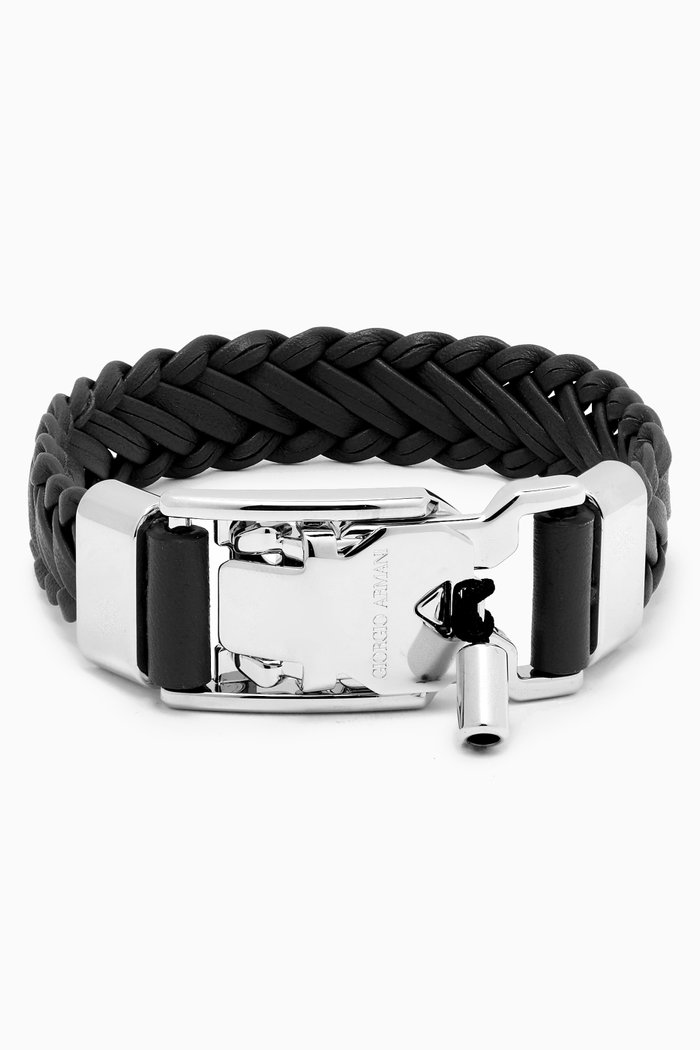 

Woven Bracelet in Leather, Black