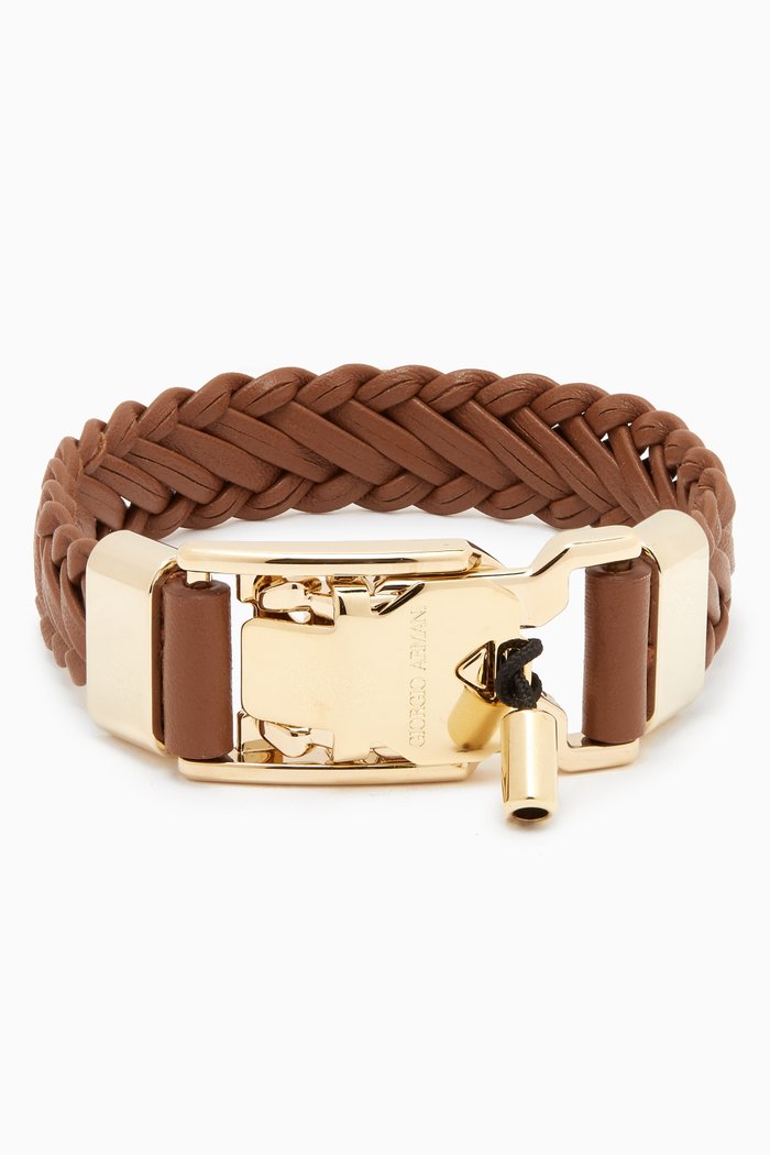 

Woven Bracelet in Leather, Brown