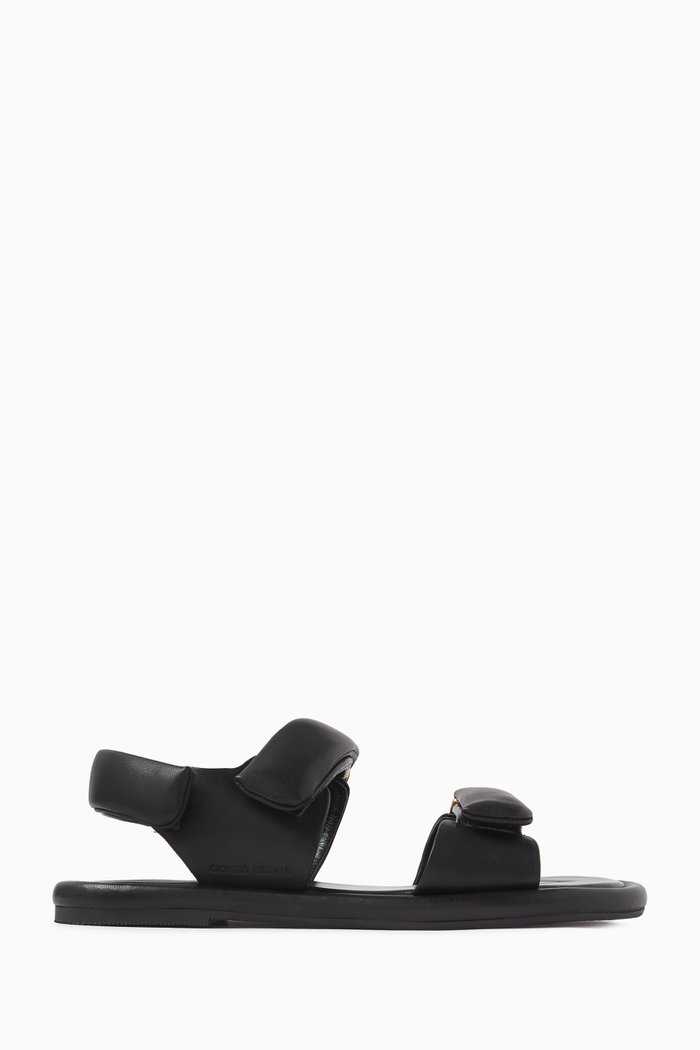 

Flat Sandals in Nappa, Black