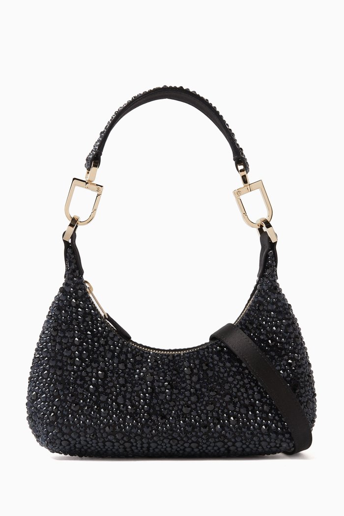 

Mini La Prima Bag in Rhinestone Satin, Black