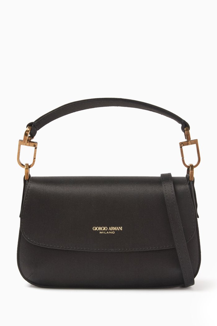 

Mini La Prima Crossbody Bag in Satin, Black