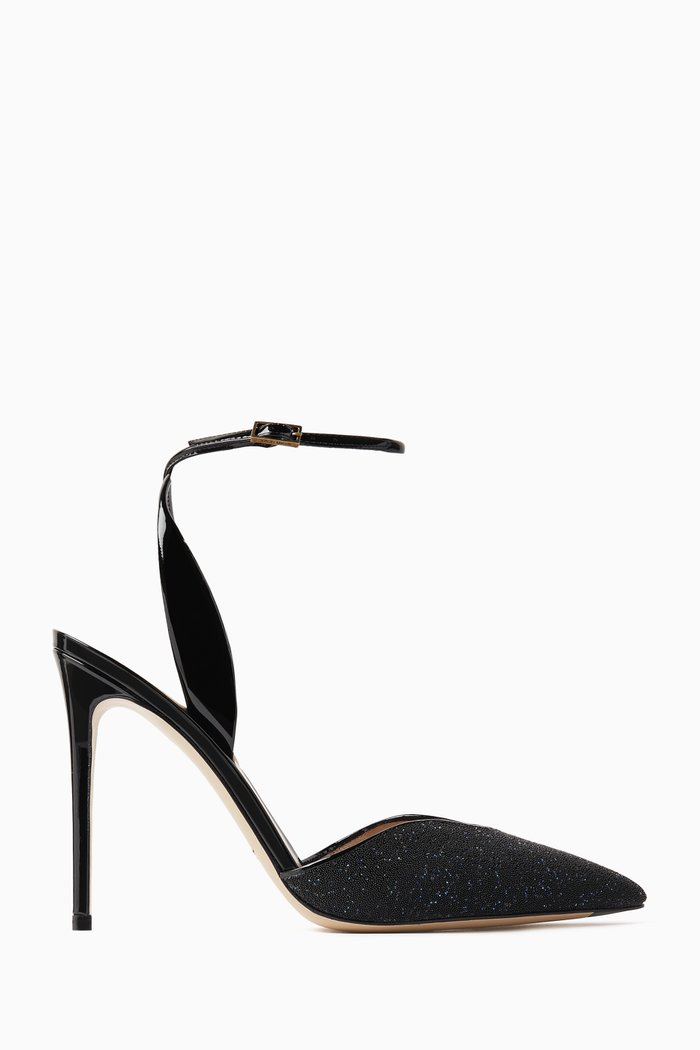 

Court 105 Embellished Pumps in Faux Patent-leather, Black