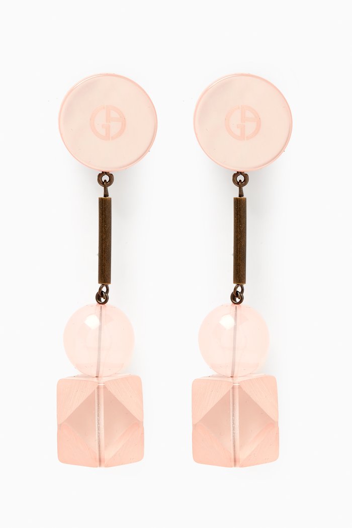 

Logo Drop Earrings, Pink