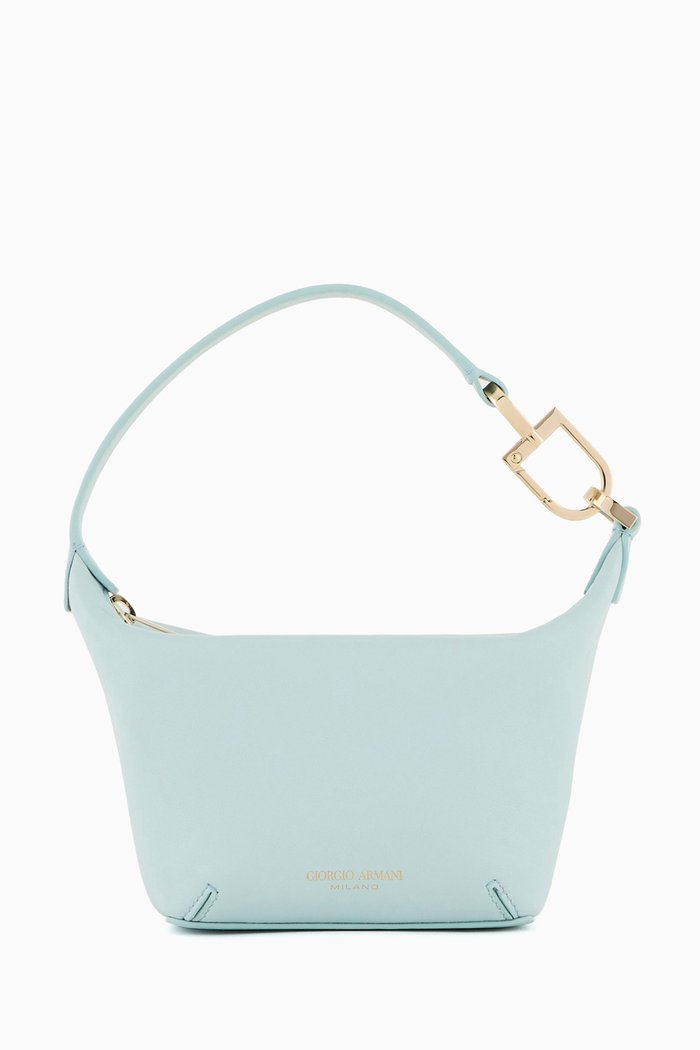 

Small La Prima Soft Shoulder Bag in Nappa Leather, Green