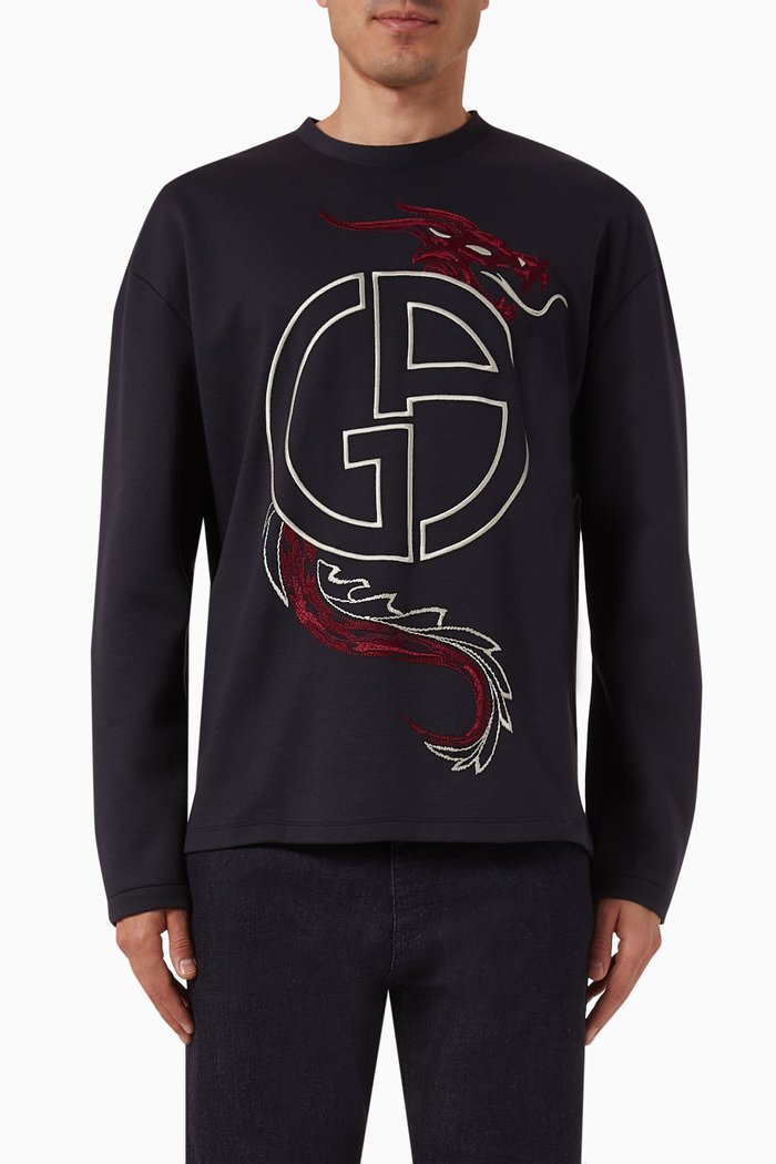 Lunar New Year Sweatshirt in Cotton-jersey, Blue
