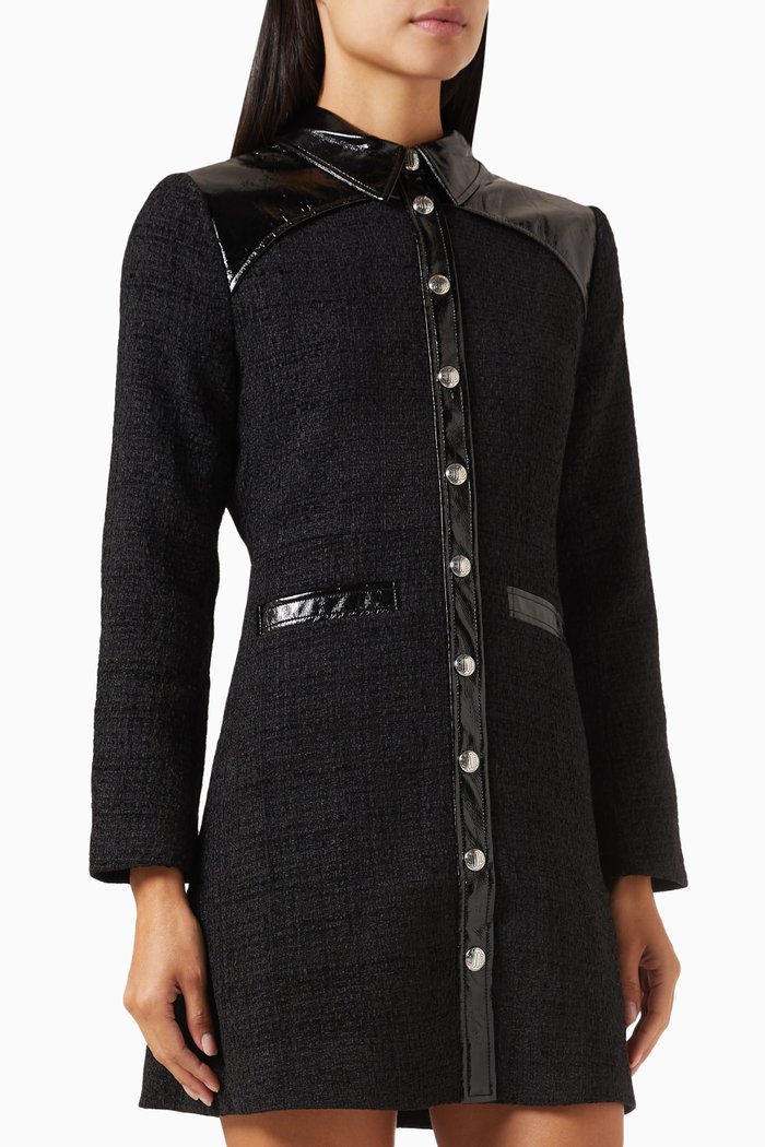 

Resun Mini Dress in Velvet Tweed, Black