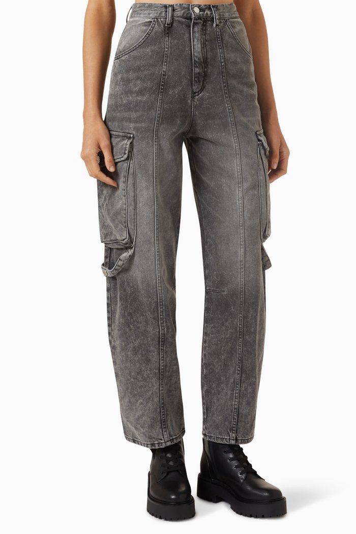

Targo Faded Cargo Jeans in Cotton, Grey