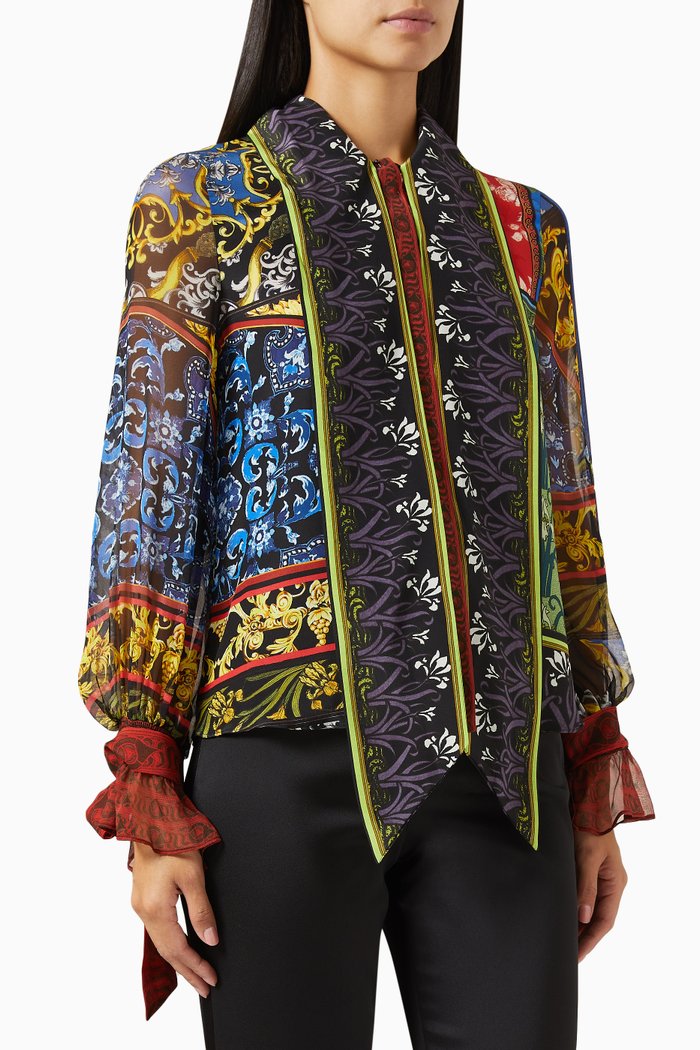 

Lloyd Tie-up Top in Silk, Multicolour
