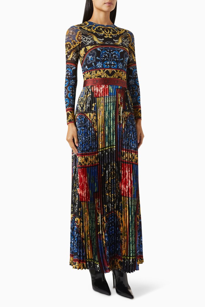 Ivey Pleated Maxi Dress, Multicolour