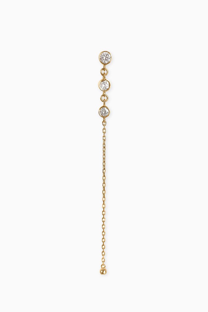 Diamond Drop Single Earring in 18kt Gold, Yellow