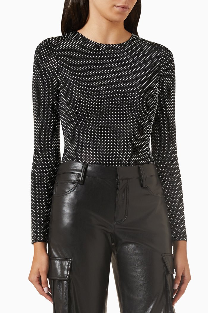 

Taeyn Crystal-embellished Bodysuit, Black