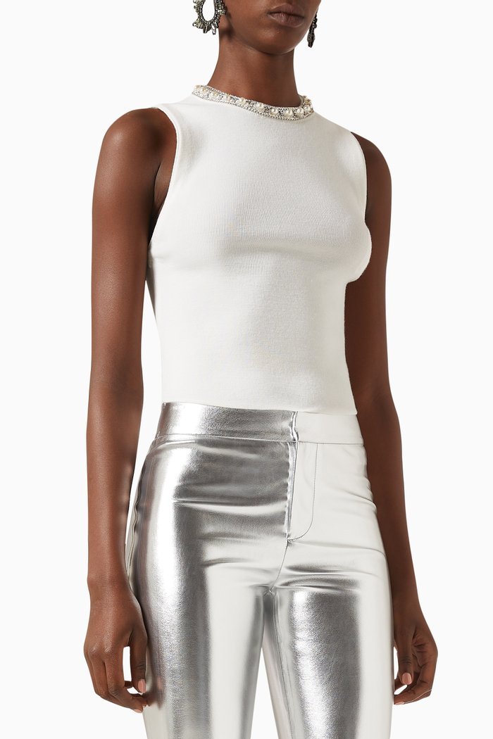 

Amity Cropped Tank Top in Nylon, Neutral