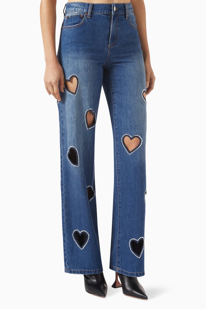 

Cay-embellished Jeans in Denim, Blue