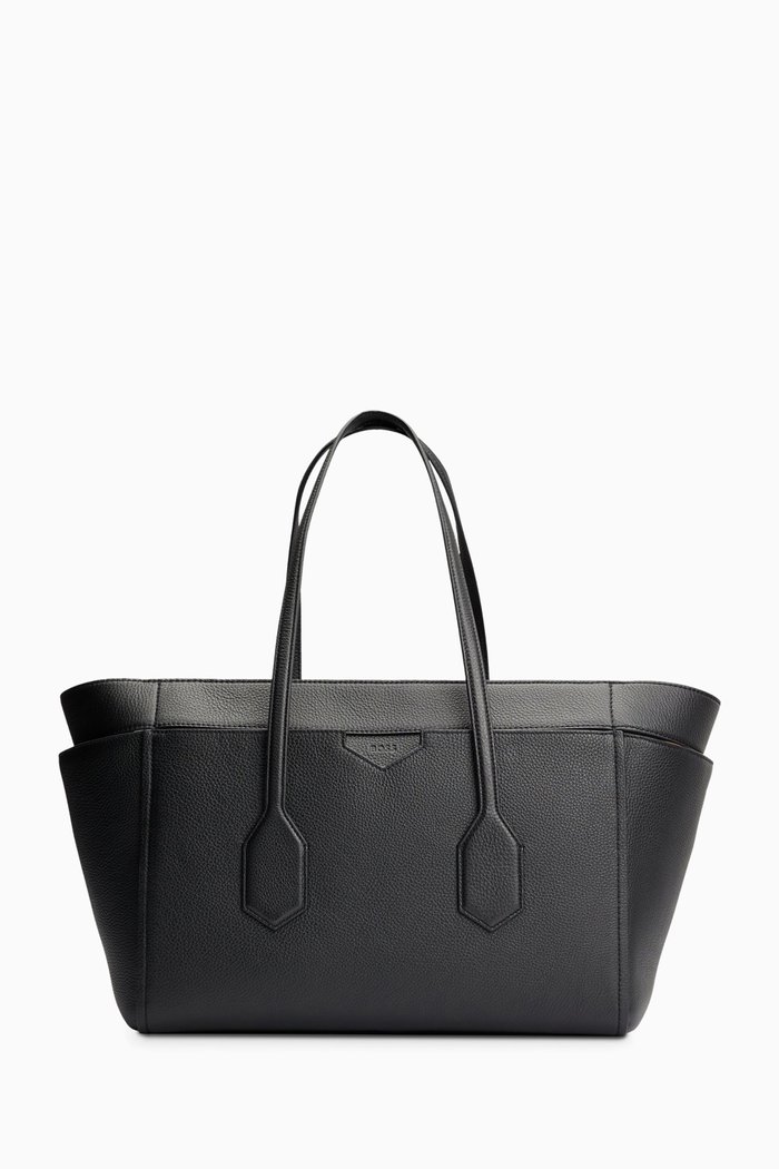 

Leti Tote Bag in Grained Leather, Black