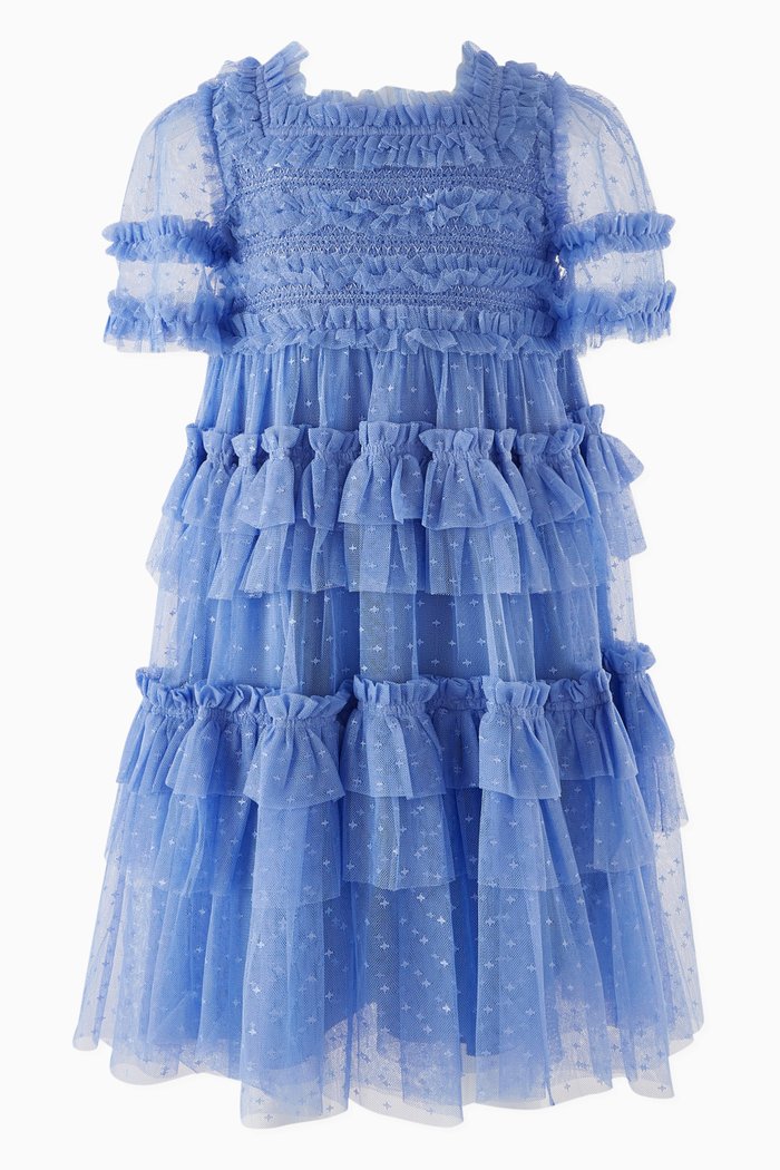 

Peaches Smocked Dress in Kisses Tulle, Blue