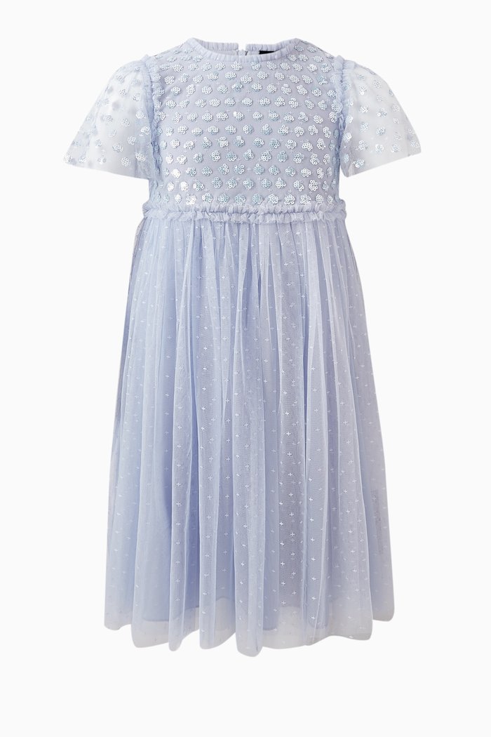 

Raindrop Sequin Dress in Recycled Polyester, Blue