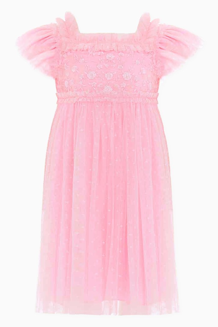 

Midsummer Lace Dress in Kisses Tulle, Pink