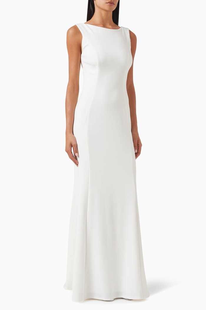 

Low-back Gown in Stretchy Crepe, Neutral