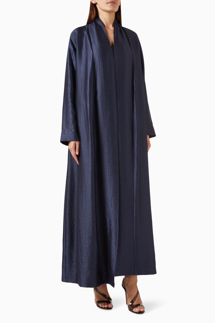 

Collar Abaya in Crepe Viscose-blend, Blue