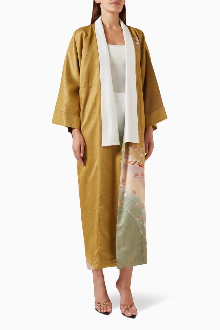

Hand-painted Japanese Kimono in Pure Silk, Green
