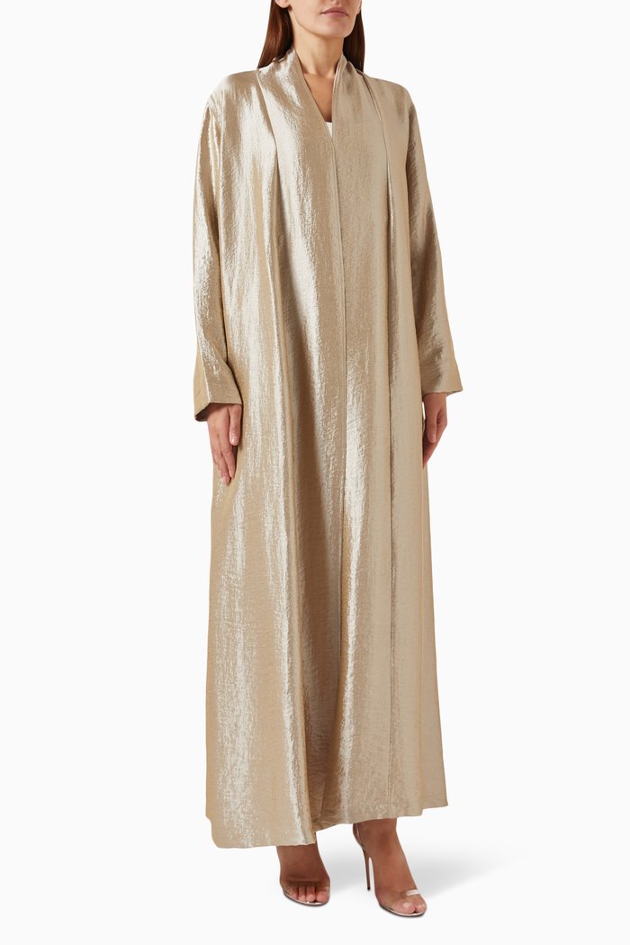 

Collar Abaya in Crepe Viscose-blend, Gold