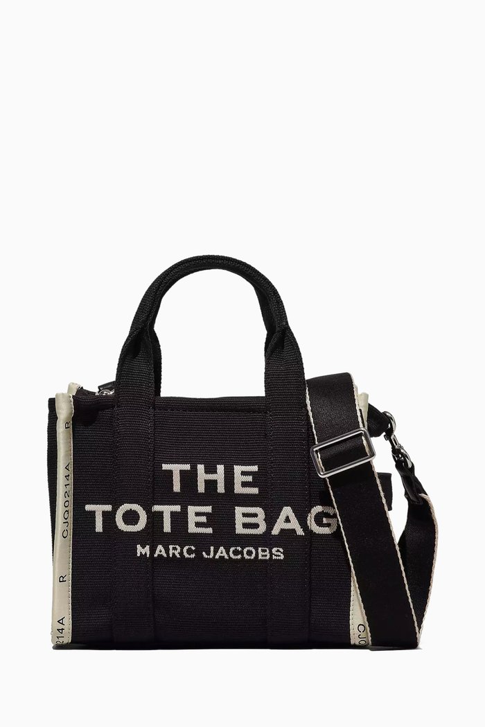 

The Small Tote Bag in Woven Jacquard, Black