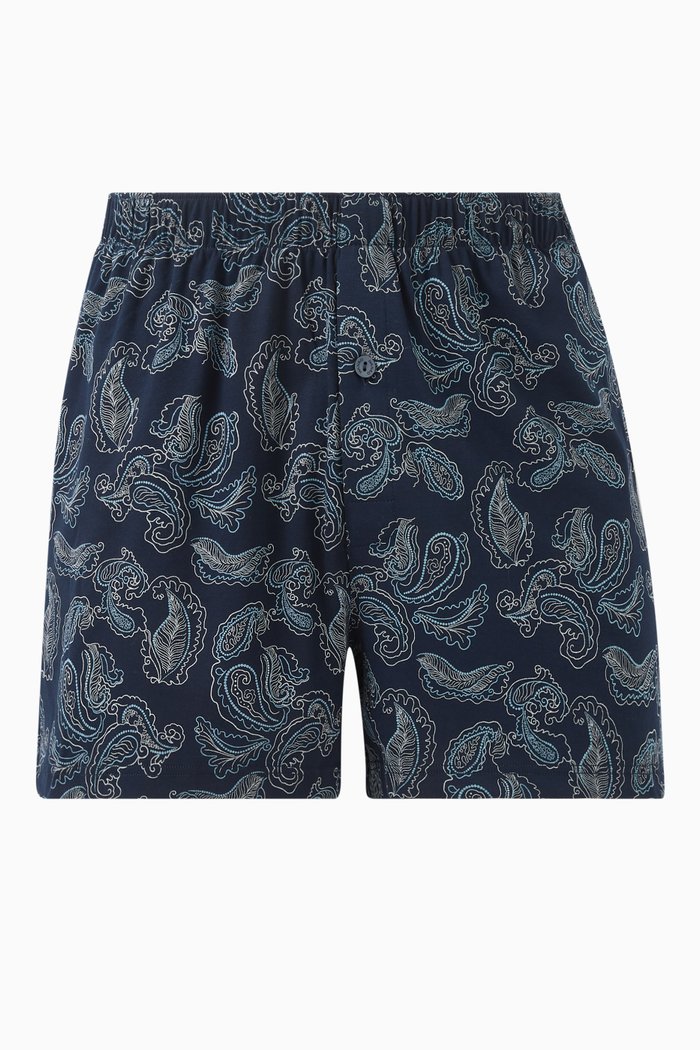 Fancy Boxer Shorts in Cotton, Blue