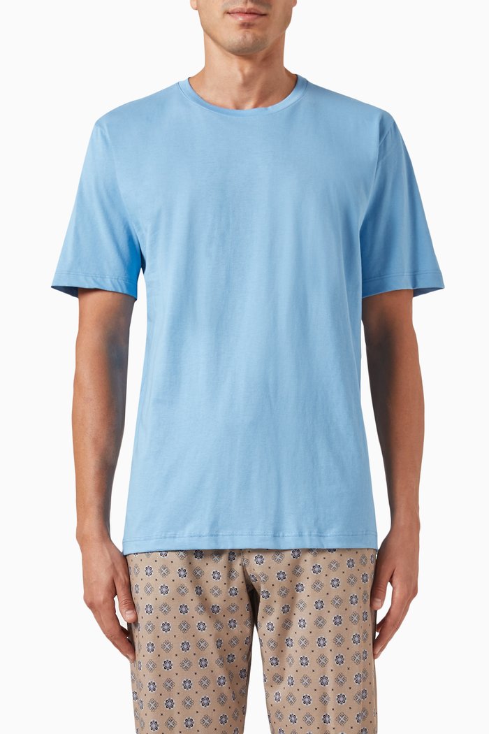 

Living T-shirt in Cotton Jersey, Blue