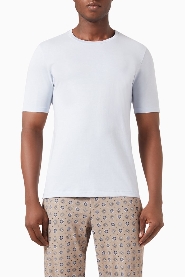 Living T-shirt in Cotton Jersey, Blue