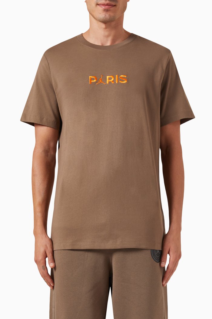 

Paris Wordmark T-shirt in Jersey, Brown