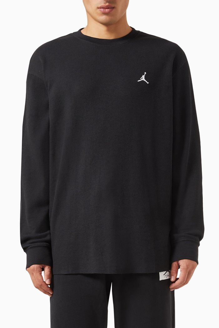

Jordan Flight Essentials Sweatshirt in Cotton Waffle Blend, Black