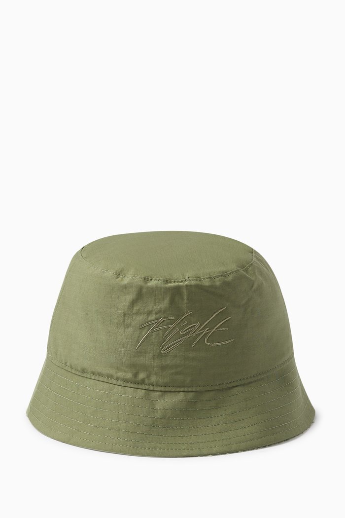 

Reversible Apex Winter Bucket Hat in Ripstop & Fleece, Green