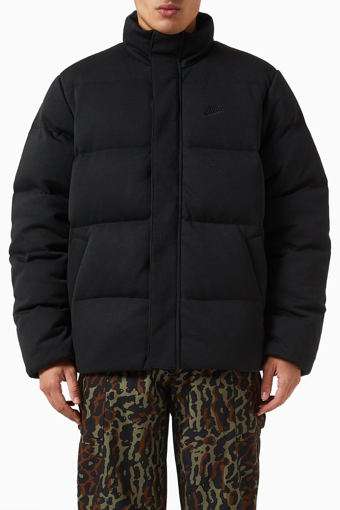 

Oversized Puffer Jacket in Cotton-blend, Black