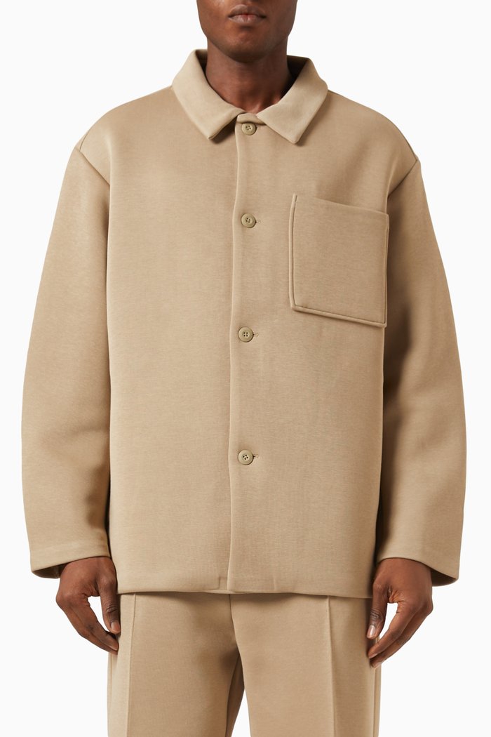 

Sportswear Re-imagined Shirt Jacket in Tech Fleece, Neutral