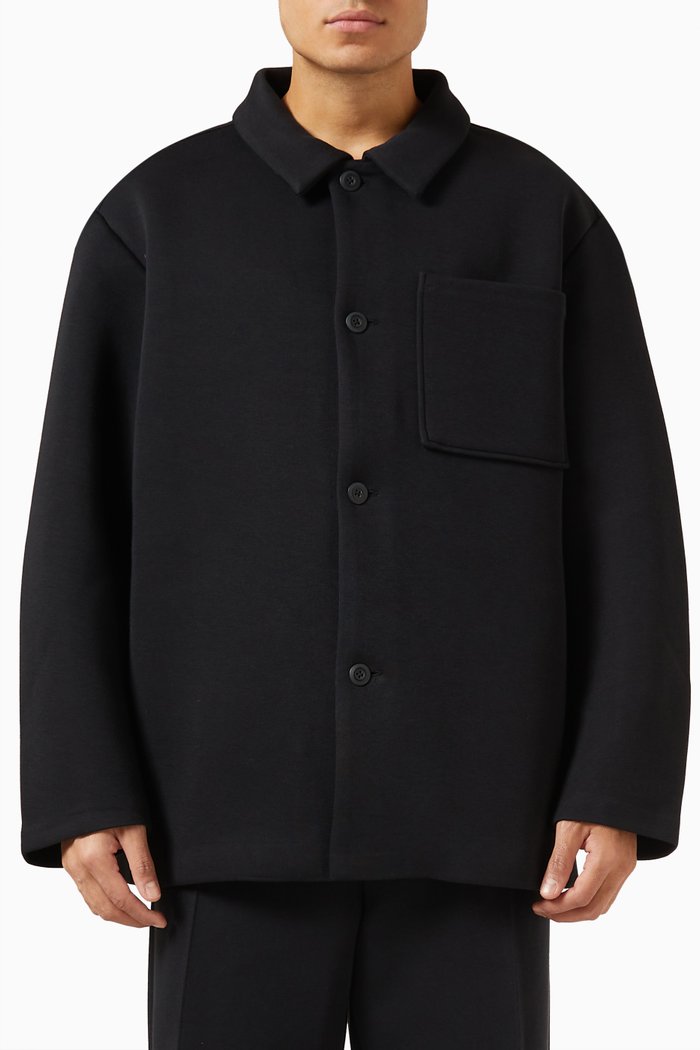 

Sportswear Re-imagined Shirt Jacket in Tech Fleece, Black