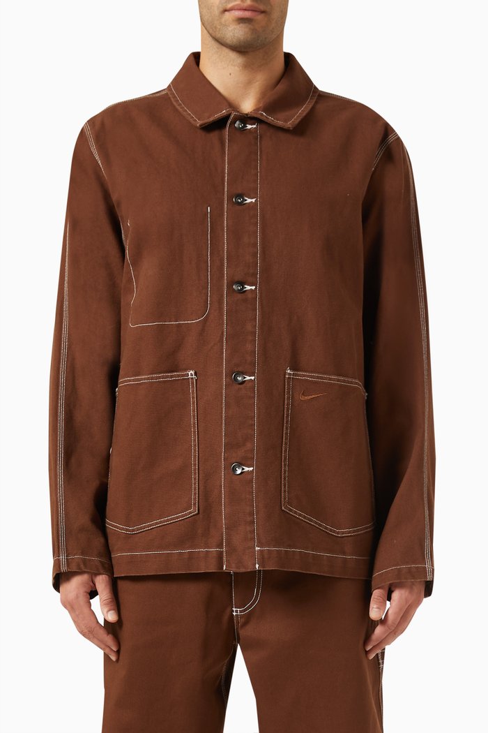 

Chore Logo Coat in Cotton, Brown