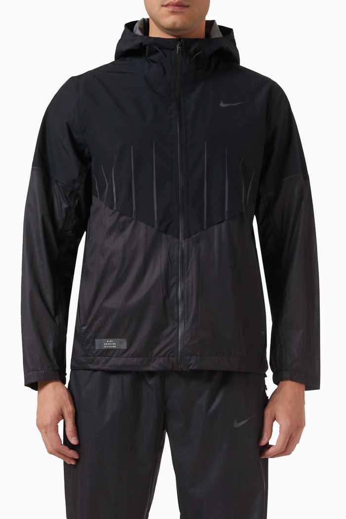 

Storm-FIT Running Division Aerogami Jacket in Nylon, Black