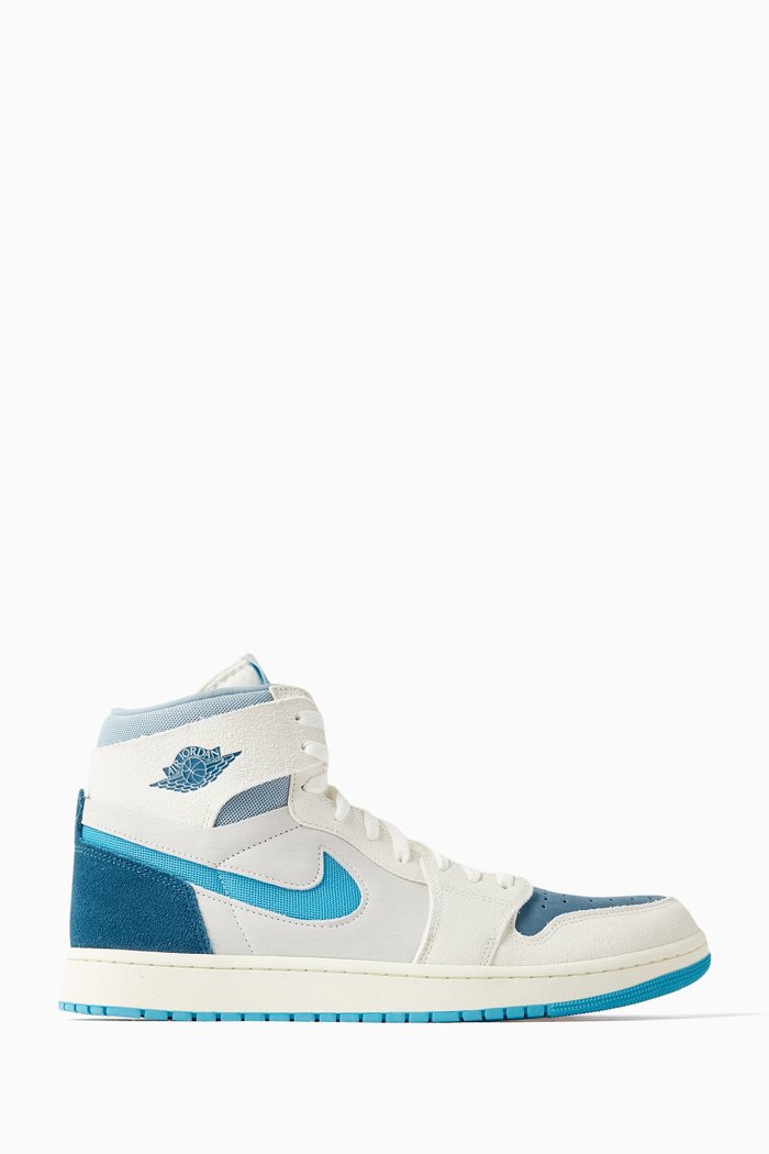 

Air Jordan 1 Zoom Mid Sneakers in Suede, Blue