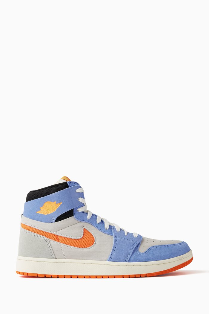 

Air Jordan 1 Zoom Mid Sneakers in Suede, Multicolour