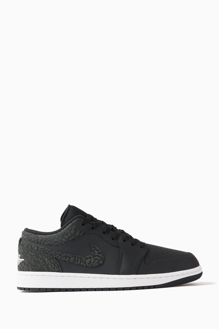 

Air Jordan 1 Low-top Sneakers in Leather, Black